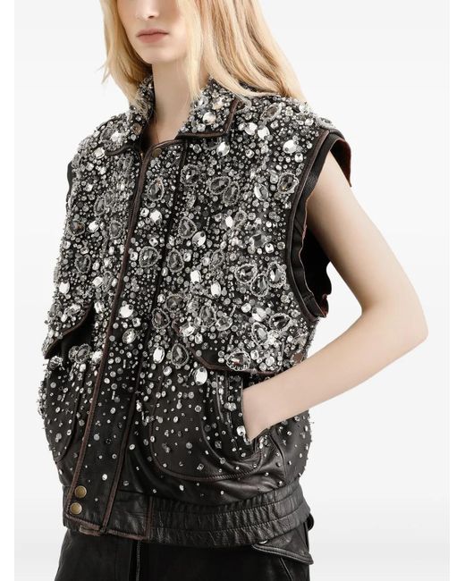 Gilet Con Decorazione di Dolce & Gabbana in Black