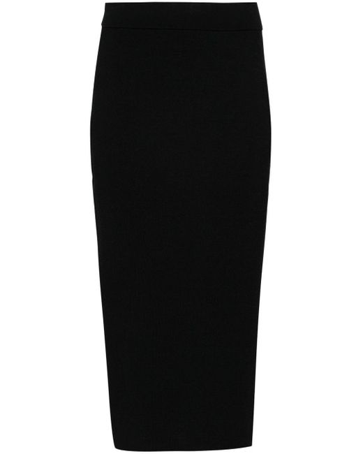 Frankie Shop Black Solange Knitted Midi Skirt - Women's - Polyamide/elastane/viscose
