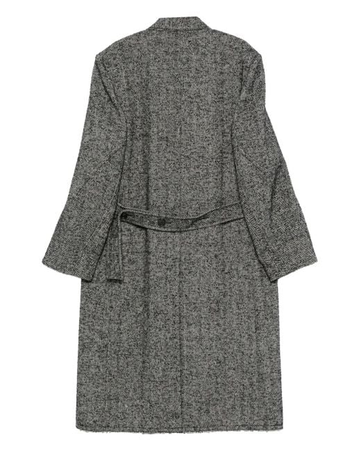 Lanvin Gray Manteau À Boutonnière Croisée for men