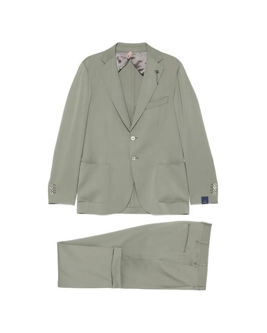Santaniello Green Pocket Button Suit for men