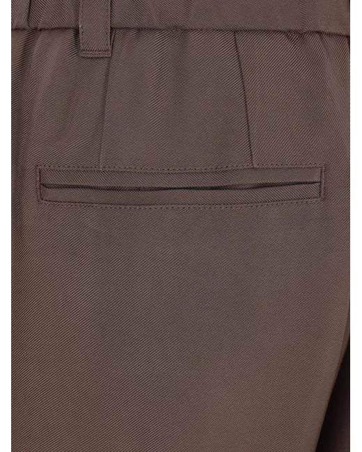 Giorgio Armani Brown Pleated Trousers for men