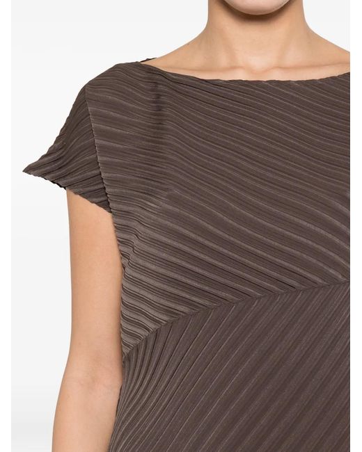Issey Miyake Brown Asymmetric Midi Dress