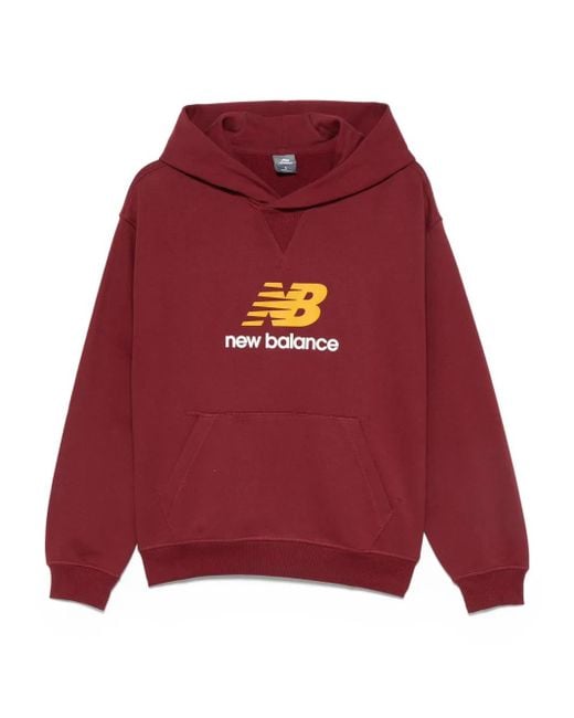 New Balance Red Hoodie Mit Logo-Print