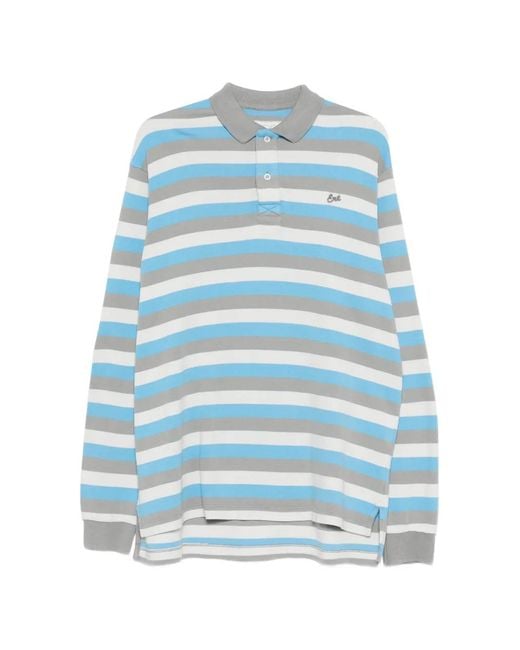 ERL Blue Striped Polo Shirt
