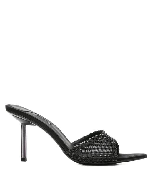 Le Silla Black 80Mm Crystal-Embellished Pointed-Toe Heeled Sandals
