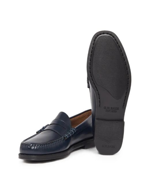 G.H.BASS Blue Weejuns Larson Flag Loafers for men