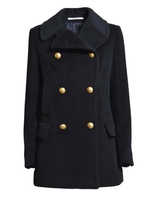 Tagliatore Blue Double-Breasted Buttoned Coat