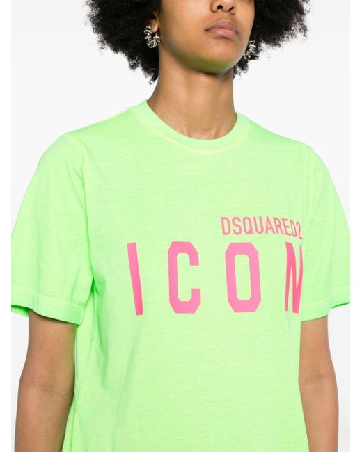 DSquared² Green Be Icon Cotton T-shirt