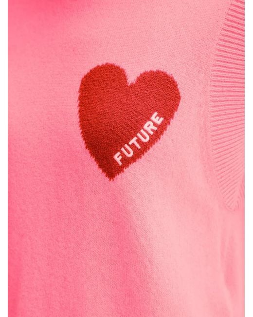 From Future Pink Heart-Motif Sleeveless Vest