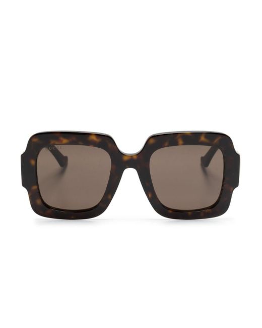 Gucci Brown Square-Frame Sunglasses