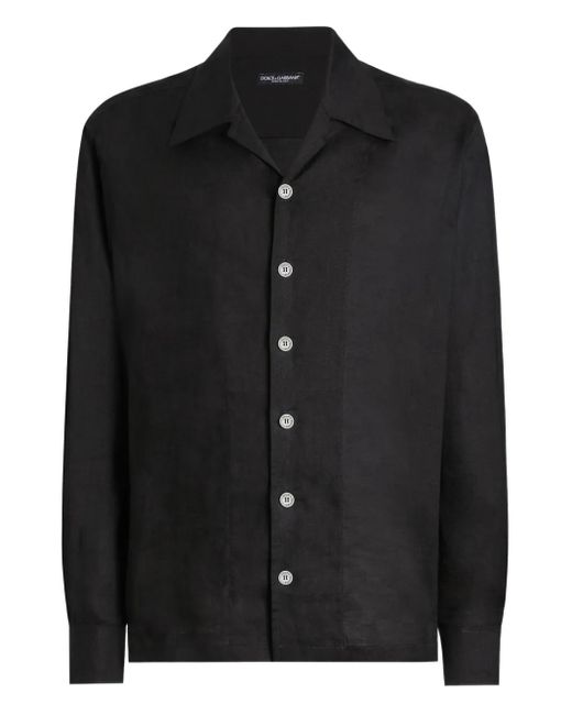 Dolce & Gabbana Hemd Aus Leinen in Black für Herren