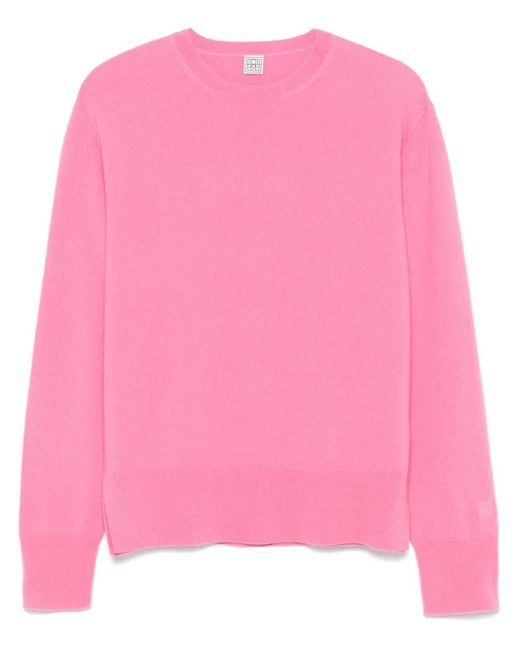 Totême  Kasjmier Trui Met Ronde Hals in het Pink