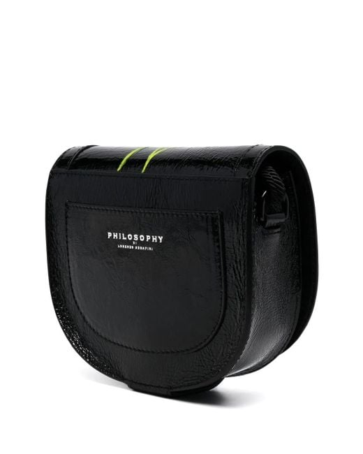 Philosophy Di Lorenzo Serafini Black Floral-Print Satchel Bag