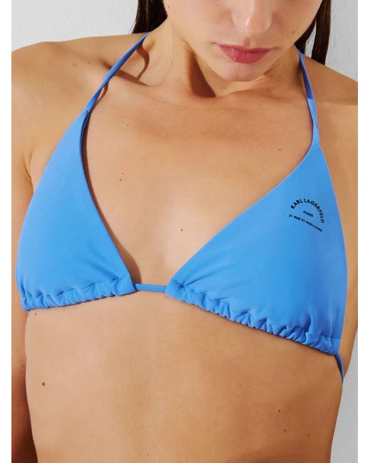 Karl Lagerfeld Blue Rue St-Guillaume Bikini Top