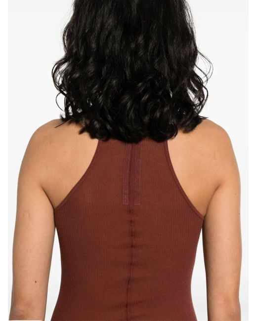 Rick Owens Purple Sleeveless Ribbed Dress