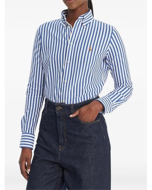 Polo Ralph Lauren Blue Striped Oxford Shirt