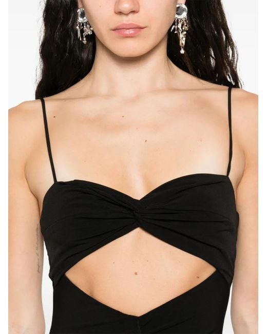 Nissa Black Cut-Out Maxi Dress