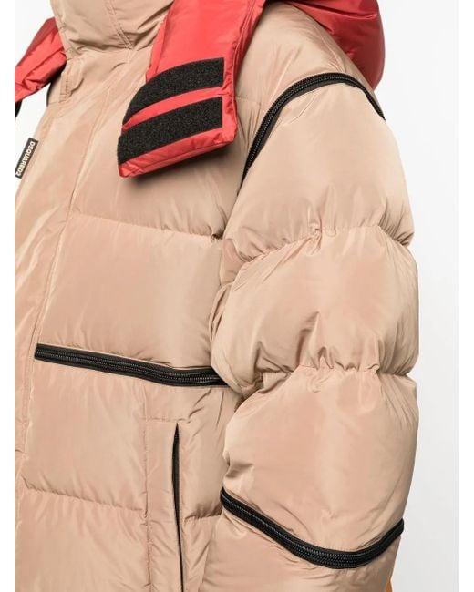 DSquared² Brown Padded-Panel Coat for men