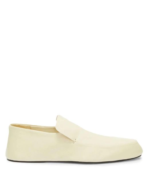 Jil Sander Natural Slip-On Leather Loafers
