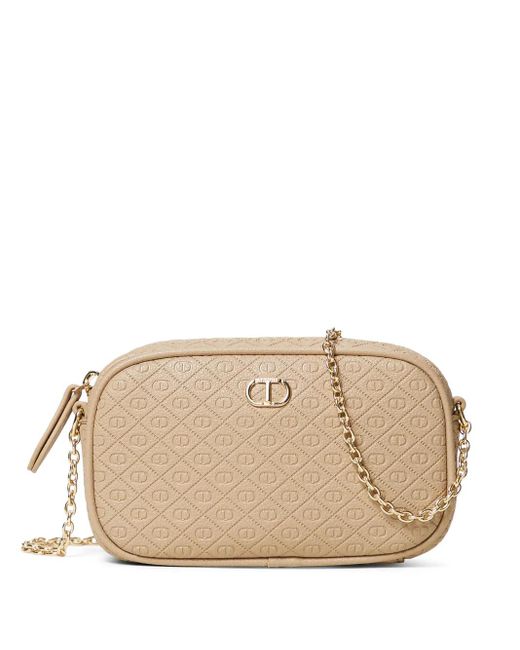 Twinset Natural Mini Quilted Shoulder Bag