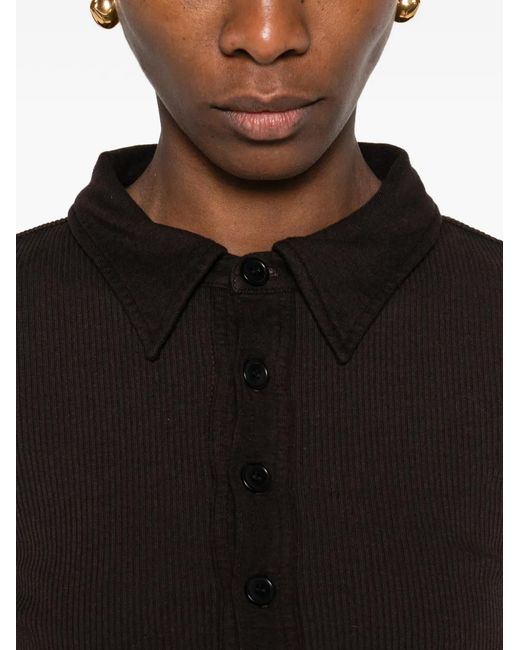 Citizens of Humanity Black Buttoned Polo Top