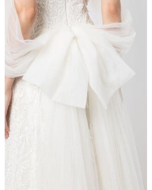 Saiid Kobeisy White Halter-Neck Tulle Beaded Dress
