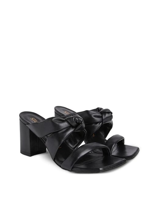 Stuart Weitzman Black 75Mm Playa Mules