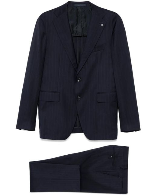 Tagliatore Blue Pinstriped Suit for men
