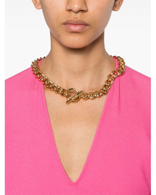 Moschino Pink Chain-embellished Shift Dress