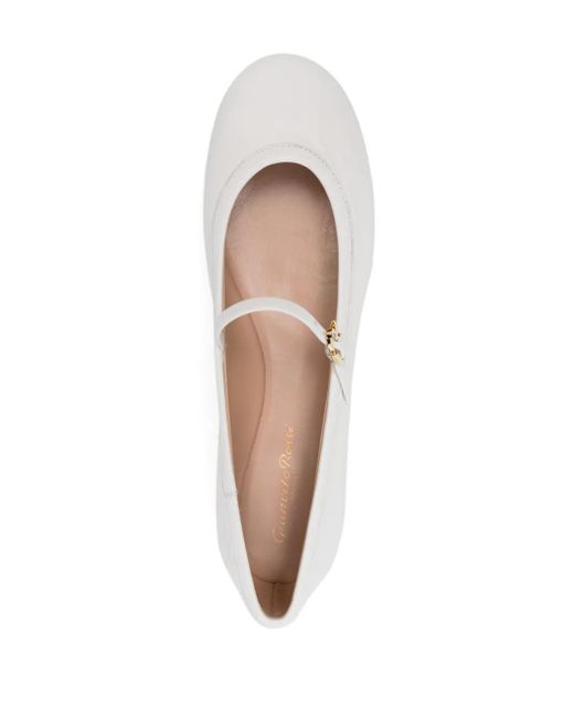 Gianvito Rossi White Carla Flat Ballerinas
