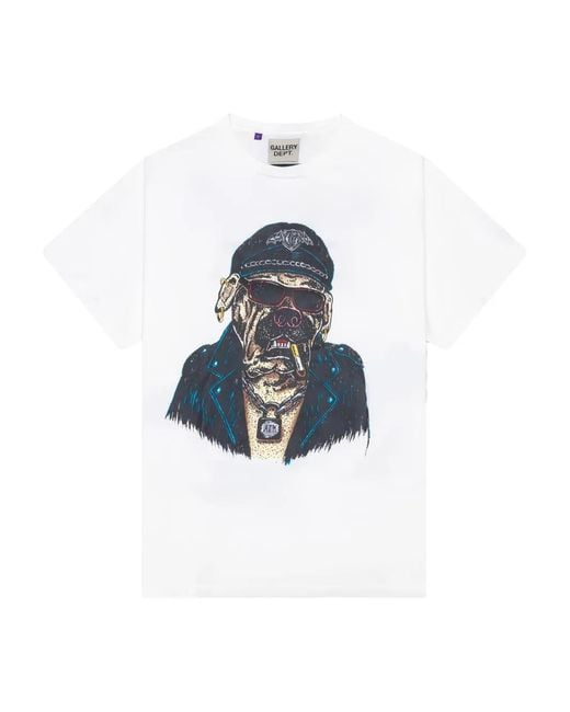 GALLERY DEPT. Blue Oct Biker Dog Graphic-Print T-Shirt