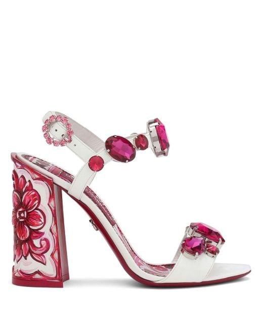 Dolce & Gabbana Pink Sandalen mit Blockabsatz