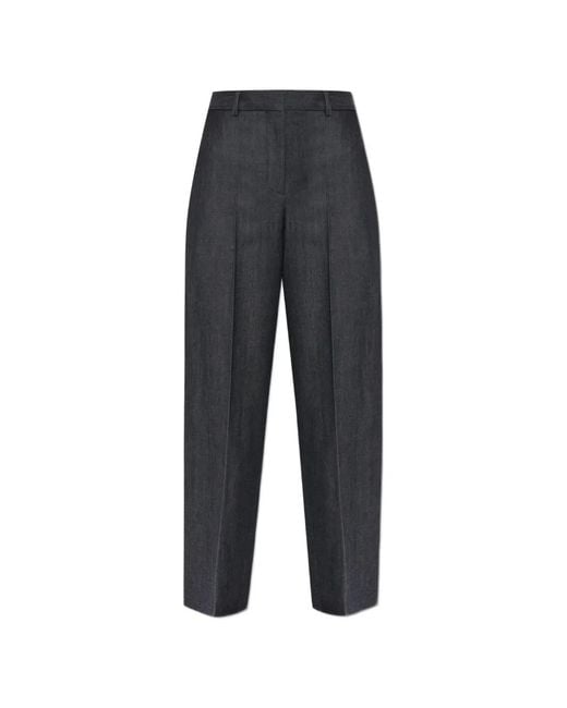 Balenciaga Blue Pressed-Crease Tailored Trousers