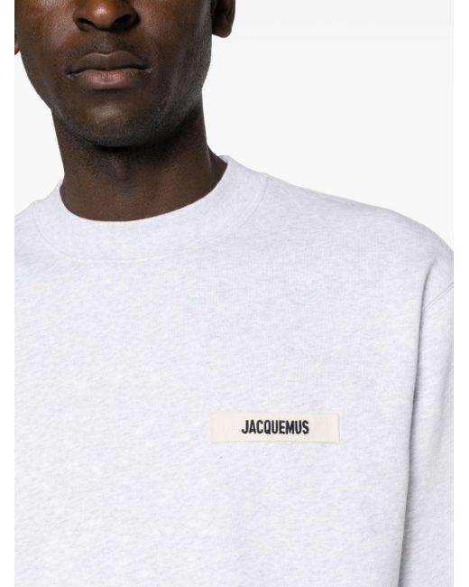 Sudadera con parche del logo Jacquemus de hombre de color White