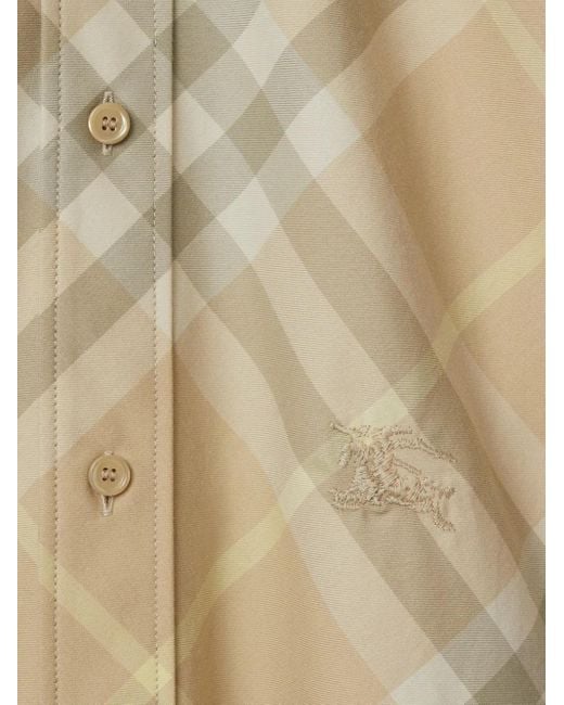Burberry Natural Check Pattern Button-Down Shirt For