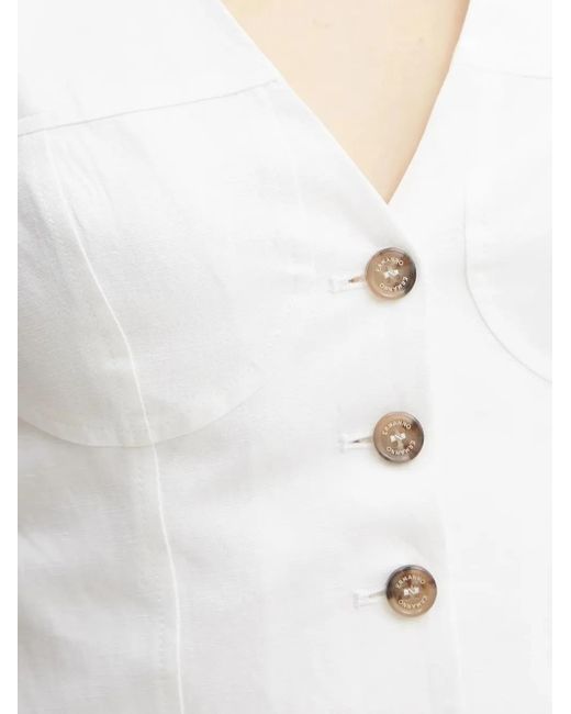 Ermanno Scervino Mouwloze Top Met Knoopsluiting in het White