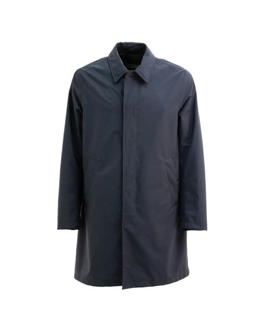 Herno Blue Point-Collar Coat for men