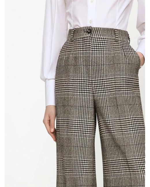 Dolce & Gabbana Gray Tartan Check Trousers