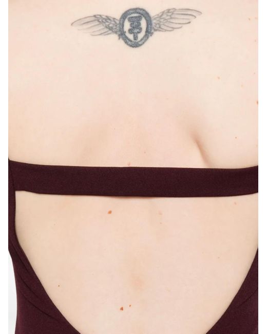 Solace London Purple Sleeveless Boat-Neck Maxi Dress