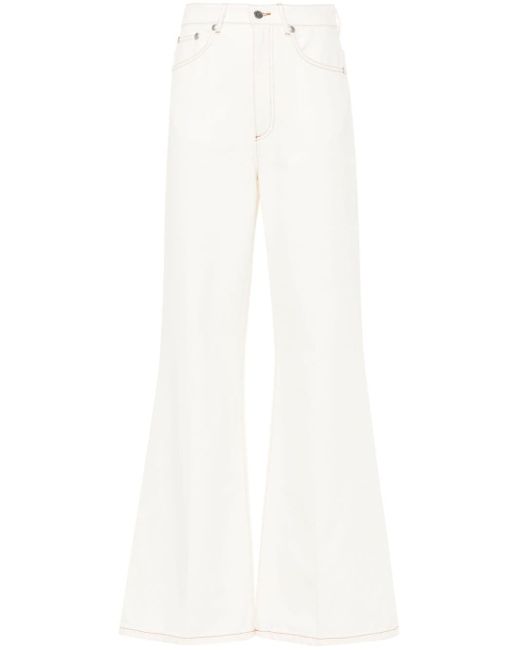 A.P.C. White Clinteau High-rise Wide-leg Jeans