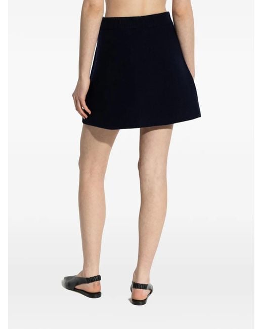 Lisa Yang Blue Clare Ribbed Mini Skirt