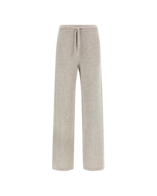 Max Mara Gray Smmpietra Drawstring Knit Trousers
