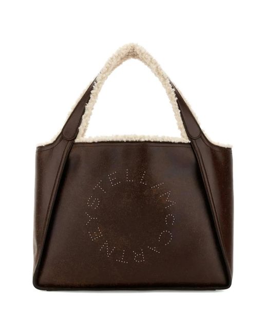 Stella McCartney Brown Sac Cabas À Détail De Logo