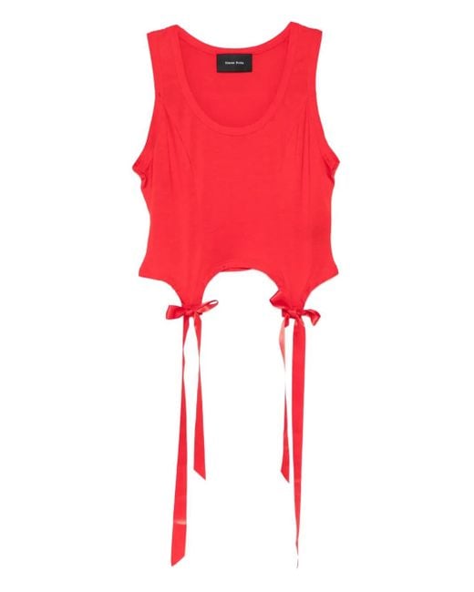 Simone Rocha Red Bow Tail Easy Top