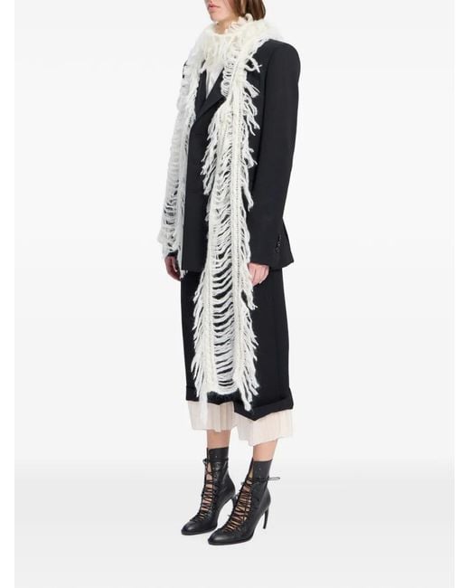 Ann Demeulemeester Natural Brushed-Knit Scarf
