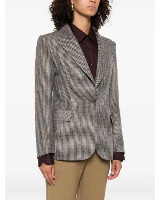 P.A.R.O.S.H. Gray Houndstooth Single-Breasted Blazer