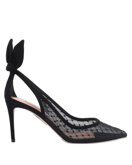 Aquazzura Black 85Mm Mesh Pumps