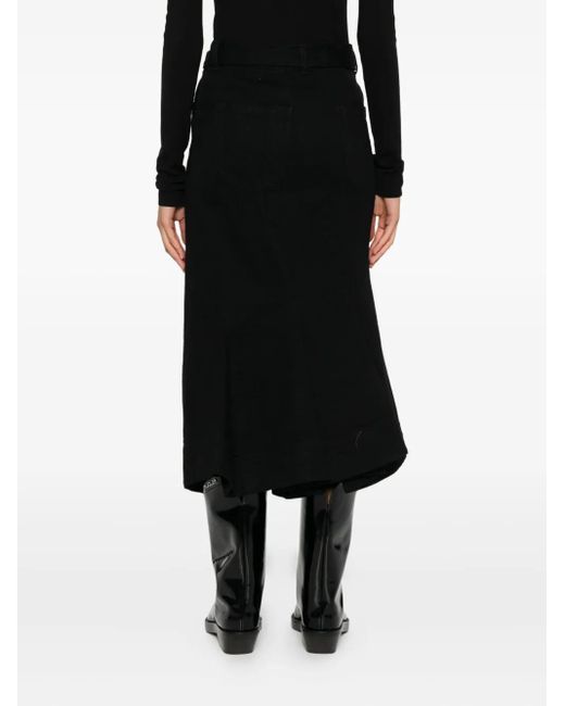 Sacai Black Zip-Detail Skirt