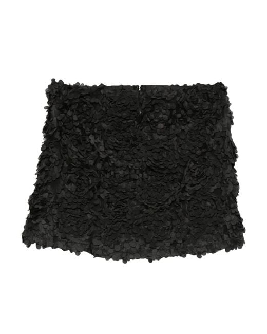 ..,merci Black Ruffled Top
