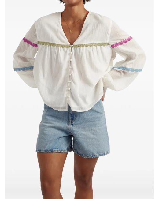 Chinti & Parker White Scallop Blouse